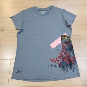 Klim Lady Tech T Shirt Womens Large Gray Short Sleeve Motorcycle Top Riding